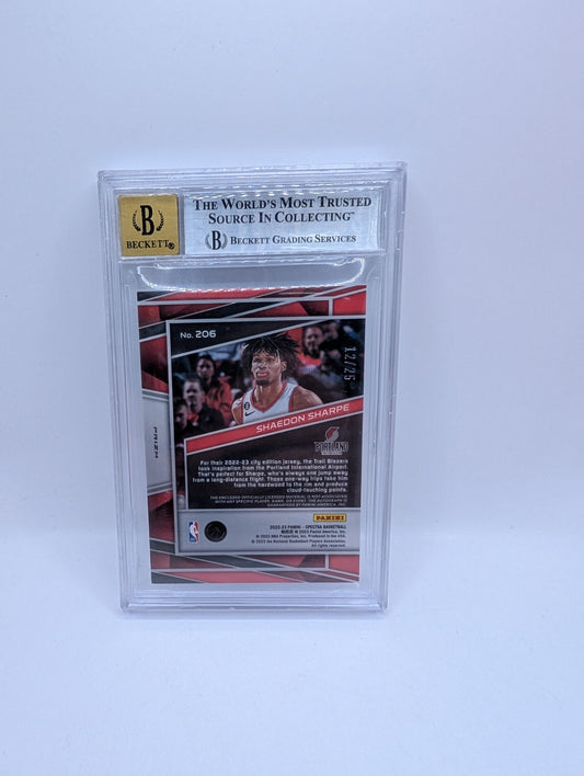 2022-23 Panini Spectra - Rookie Jersey Autographs  #206 Shaedon Sharpe /25 Bgs 9 FRENLY BRICKS - Open 7 Days