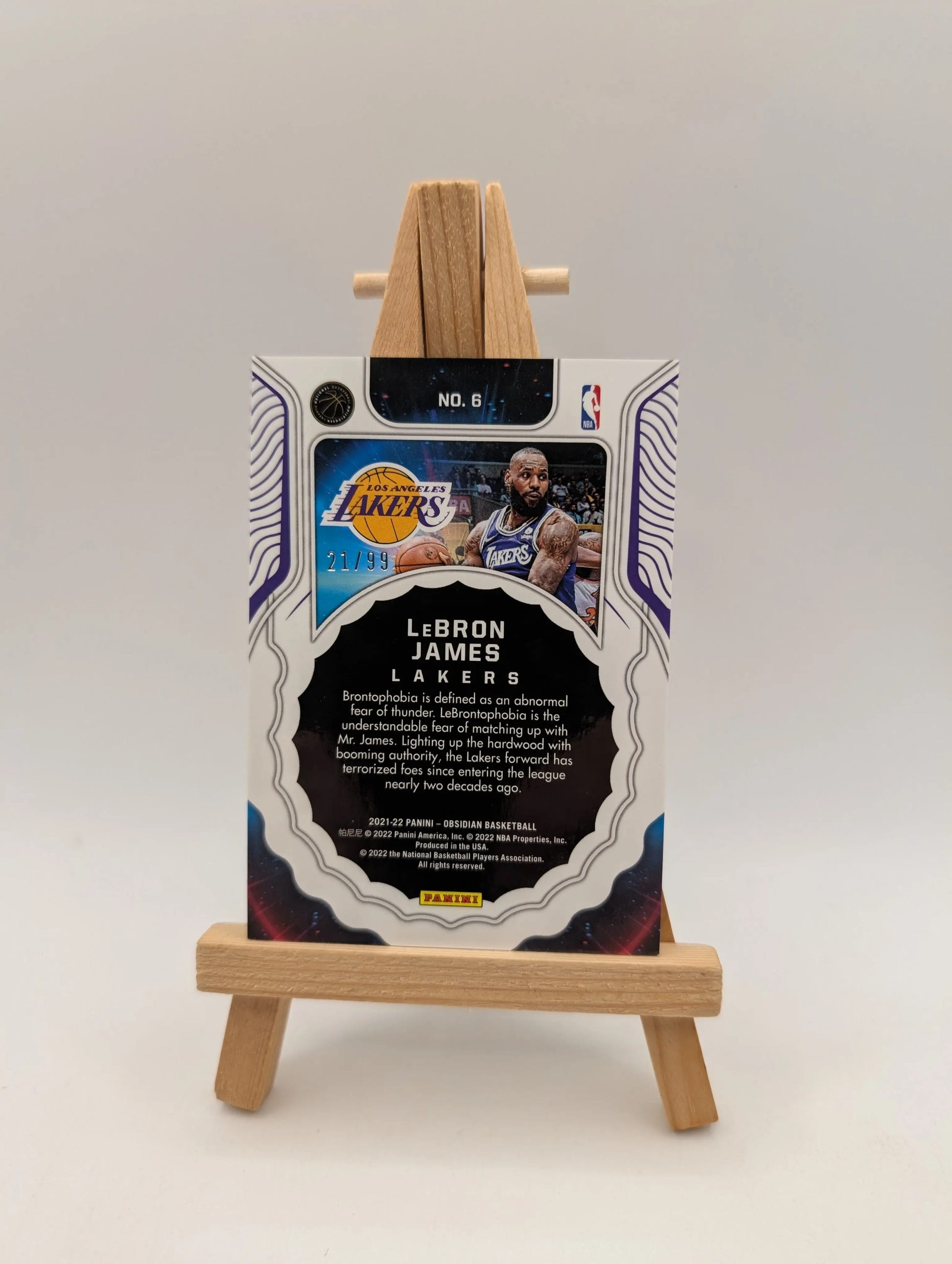 2021-22 Panini Obsidian Lebron James Supernova /99 Lakers SP FRENLY BRICKS - Open 7 Days image 3