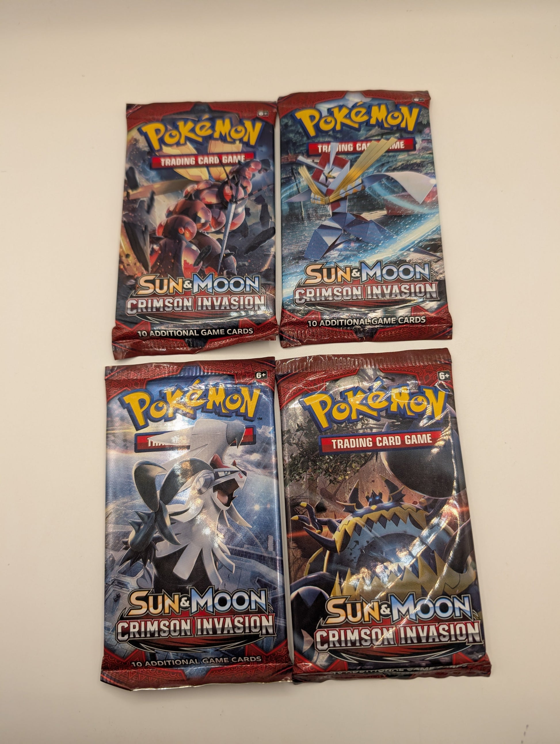 Crimson Invasion - Sealed 4 Booster Pack Art Set - Pokémon Sun & Moon TCG FRENLY BRICKS - Open 7 Days