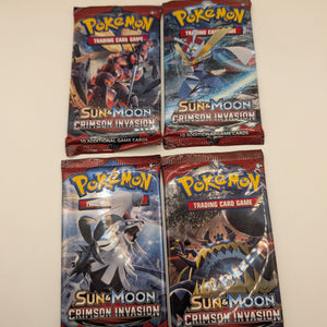 Crimson Invasion - Sealed 4 Booster Pack Art Set - Pokémon Sun & Moon TCG FRENLY BRICKS - Open 7 Days