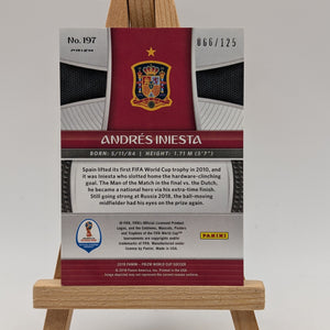 Prizm World Cup 2018 Andres Iniesta Spain Light Blue Lazer /125