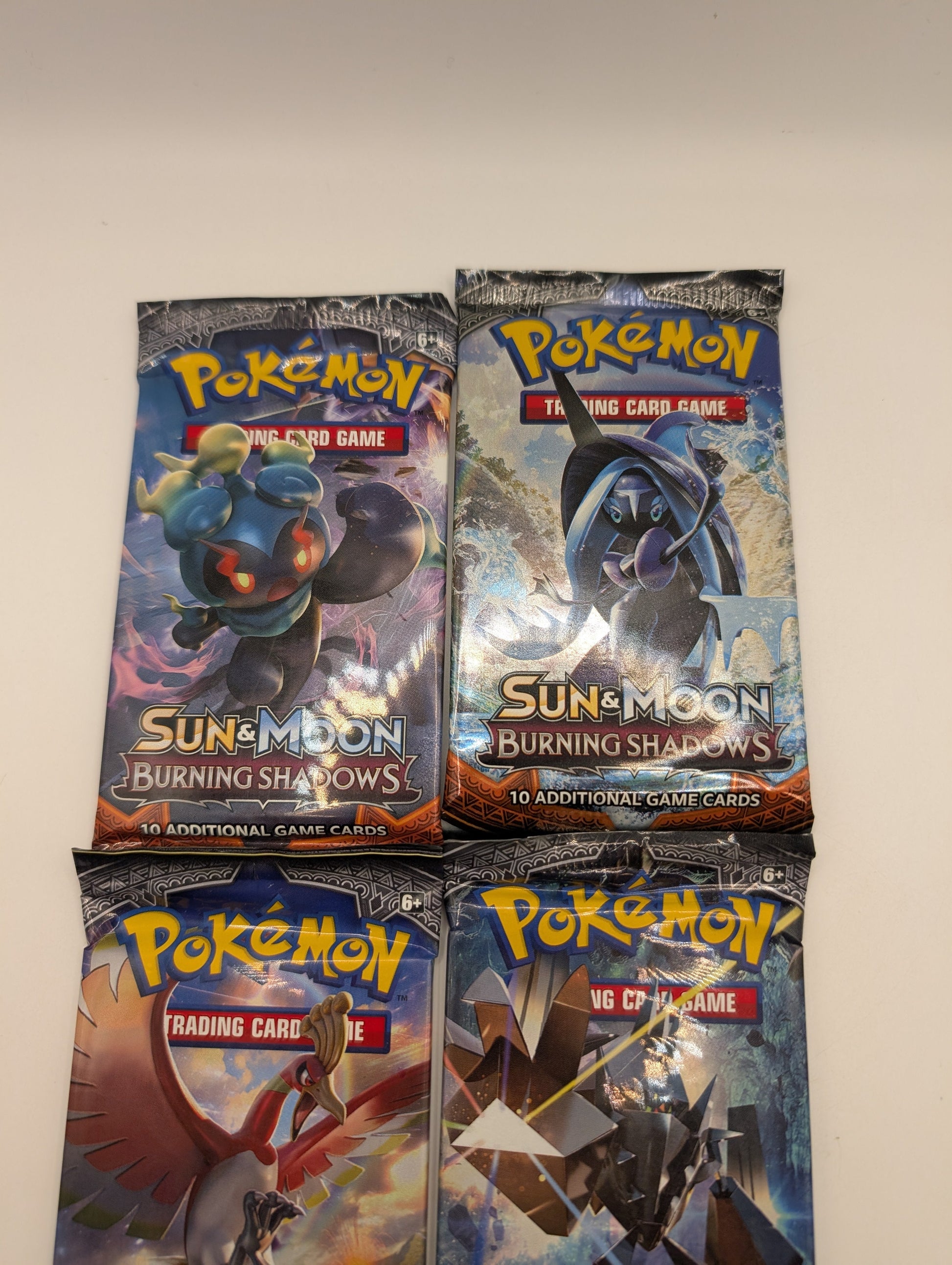 POKEMON TCG BURNING SHADOWS BOOSTER PACKS COMPLETE ART SET 4 SEALED PACKS NEW FRENLY BRICKS - Open 7 Days