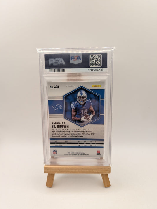 Amon-Ra St. Brown 2021 Panini Mosaic #328 Camo Pink Mosaic Prizm (RC) PSA 10 FRENLY BRICKS - Open 7 Days