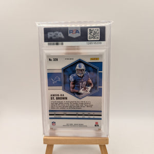 Amon-Ra St. Brown 2021 Panini Mosaic #328 Camo Pink Mosaic Prizm (RC) PSA 10 FRENLY BRICKS - Open 7 Days