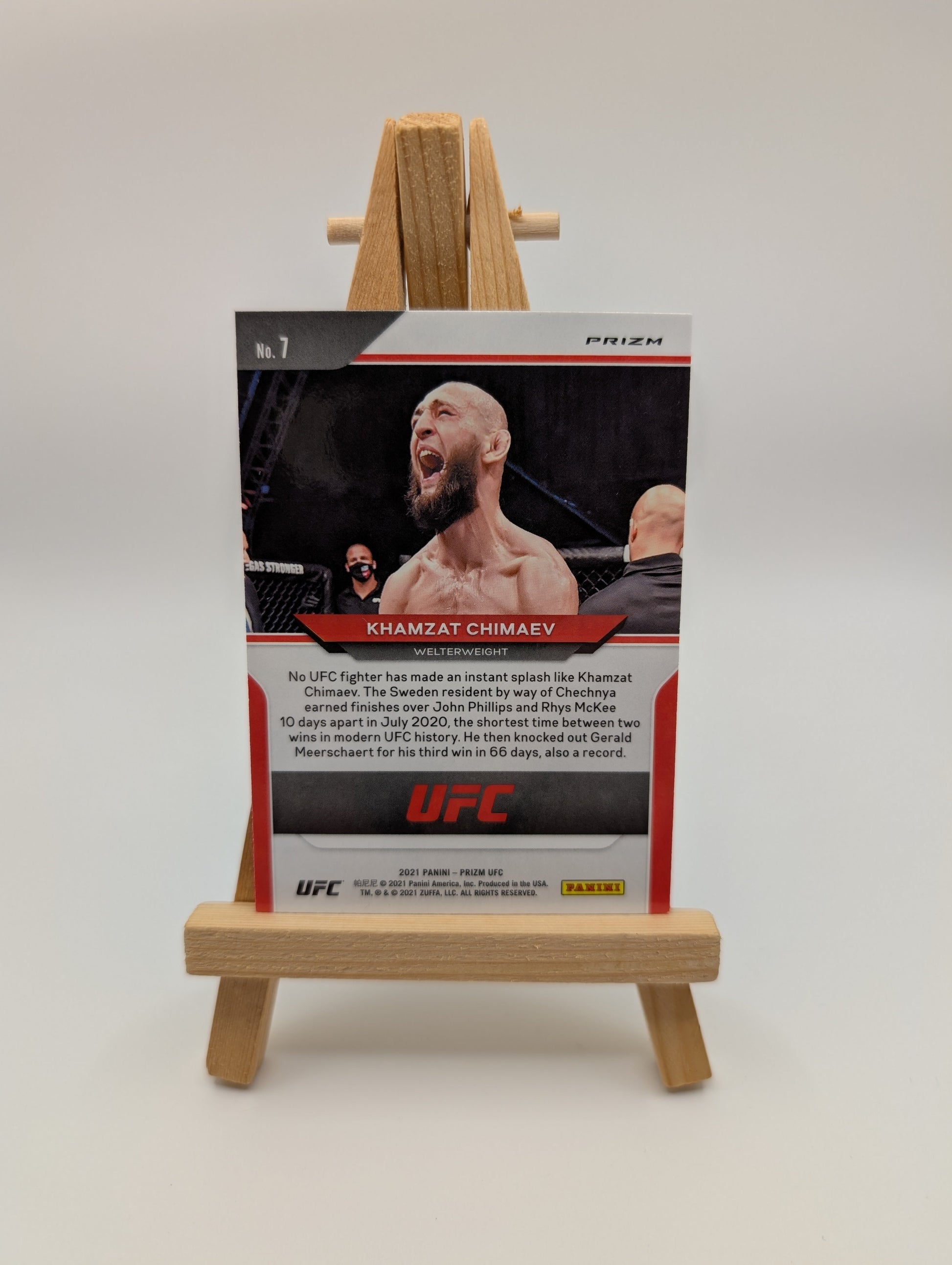 2021 Panini Prizm UFC - Khamzat Chimaev #7 Silver Prizm (RC) FRENLY BRICKS - Open 7 Days