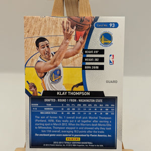 Klay Thompson 2012-13 Totally Certified Basketball Game Worn Patch FRENLY BRICKS - Open 7 Days