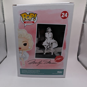 Funko Pop Icons Marilyn Monroe #24 Vinyl Figure White Dress Vaulted FRENLY BRICKS - Open 7 Days