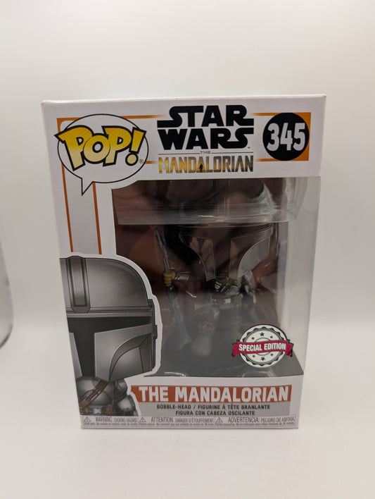 Pop Vinyl Funko Star Wars - Mandalorian 345 Special Edition Chrome FRENLY BRICKS - Open 7 Days