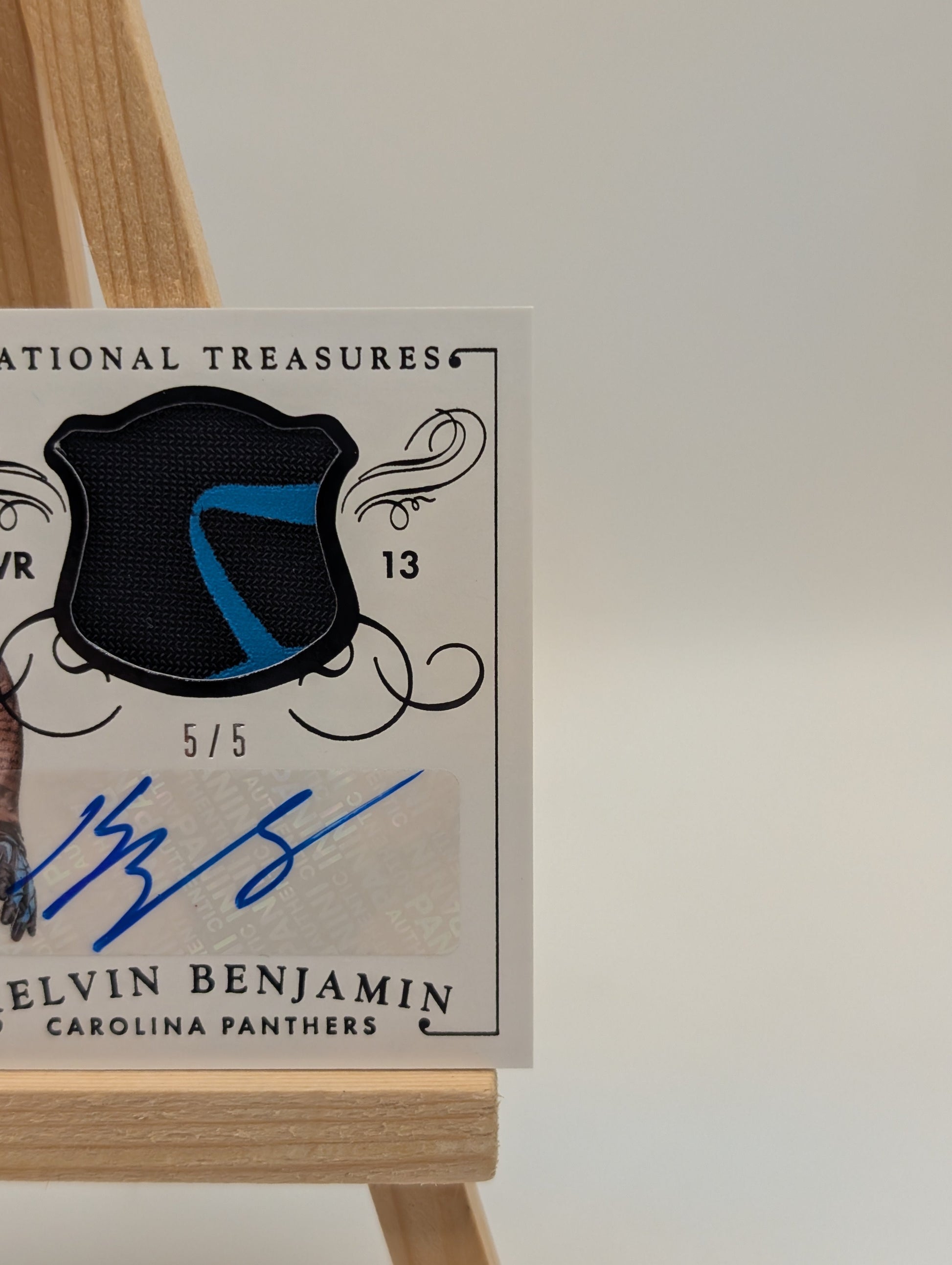2014 National Treasures Kelvin Benjamin Rookie Patch Auto 5/5 Gloves NFL FRENLY BRICKS - Open 7 Days