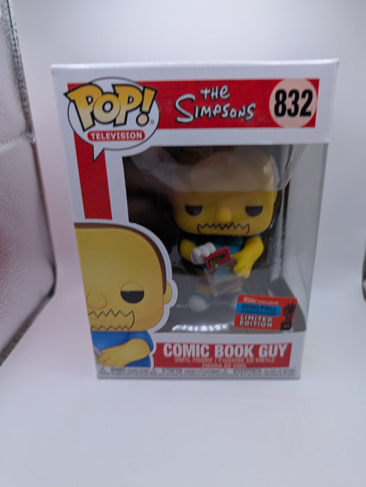 Comic Book Guy Pop 832 - The Simpsons Funko Pop! - 2020 Fall Conv FRENLY BRICKS - Open 7 Days