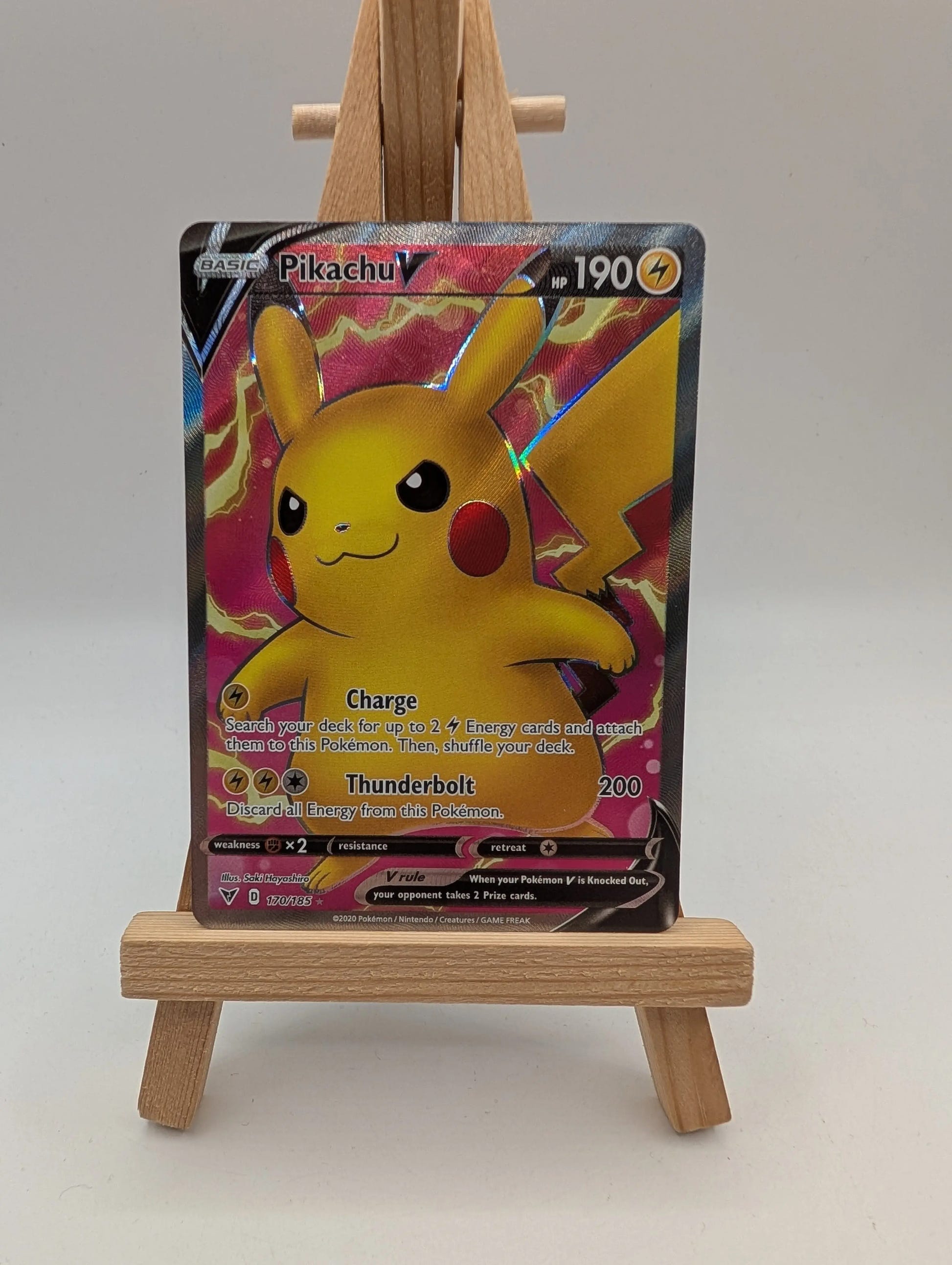 Pokemon TCG · Pikachu V 170/185 · Full Art · SWSH: Vivid Voltage (2020) NM FRENLY BRICKS - Open 7 Days image 2