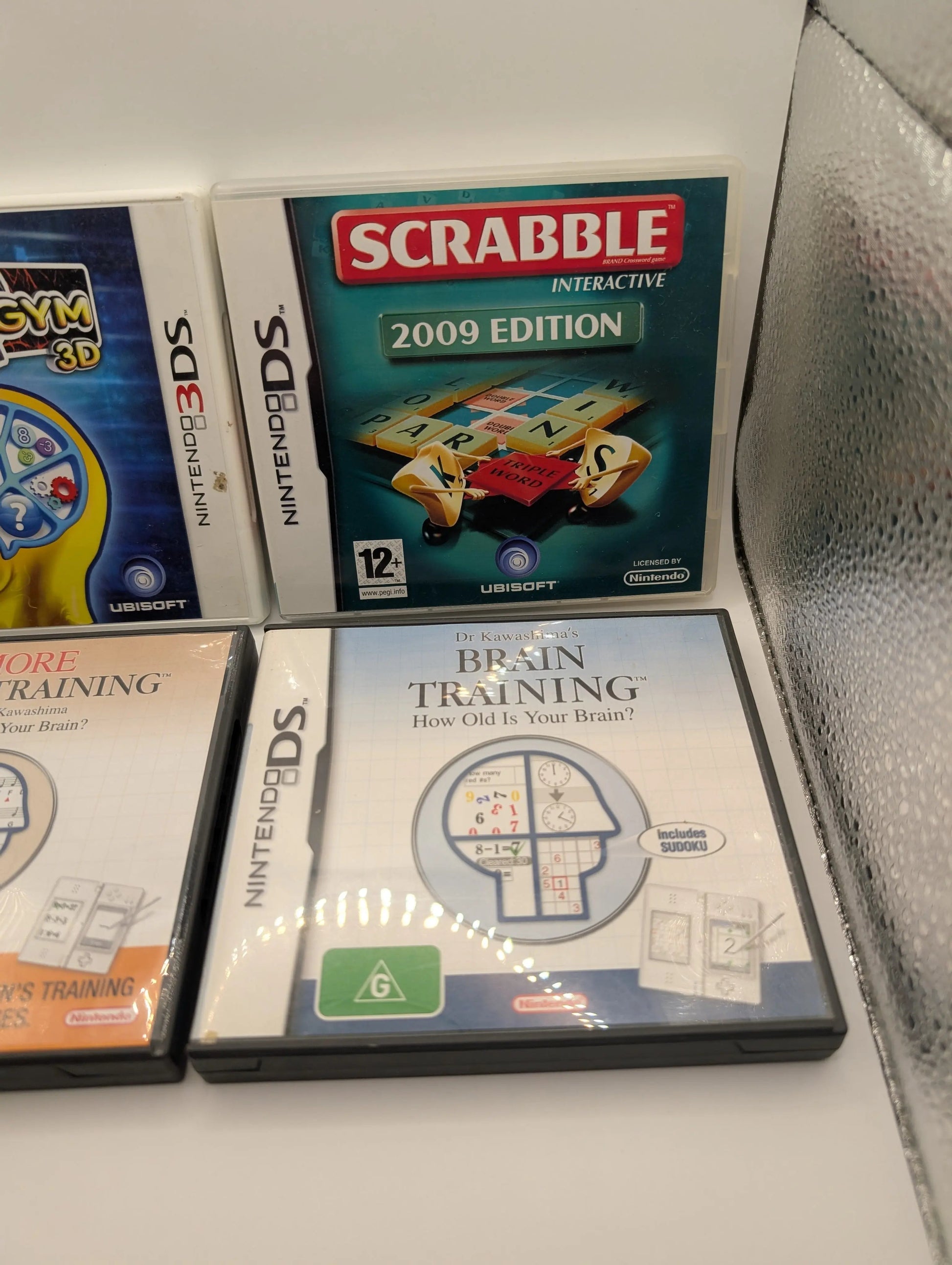 NINTENDO DS Brain Training Game Lot x 4 Games - Includes Manuals, Tested, Pal Scrabble FRENLY BRICKS - Open 7 Days