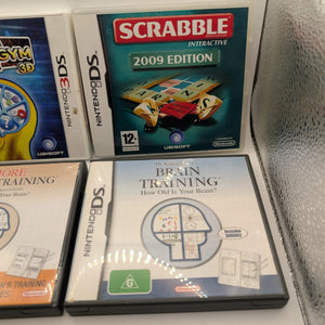 NINTENDO DS Brain Training Game Lot x 4 Games - Includes Manuals, Tested, Pal Scrabble FRENLY BRICKS - Open 7 Days