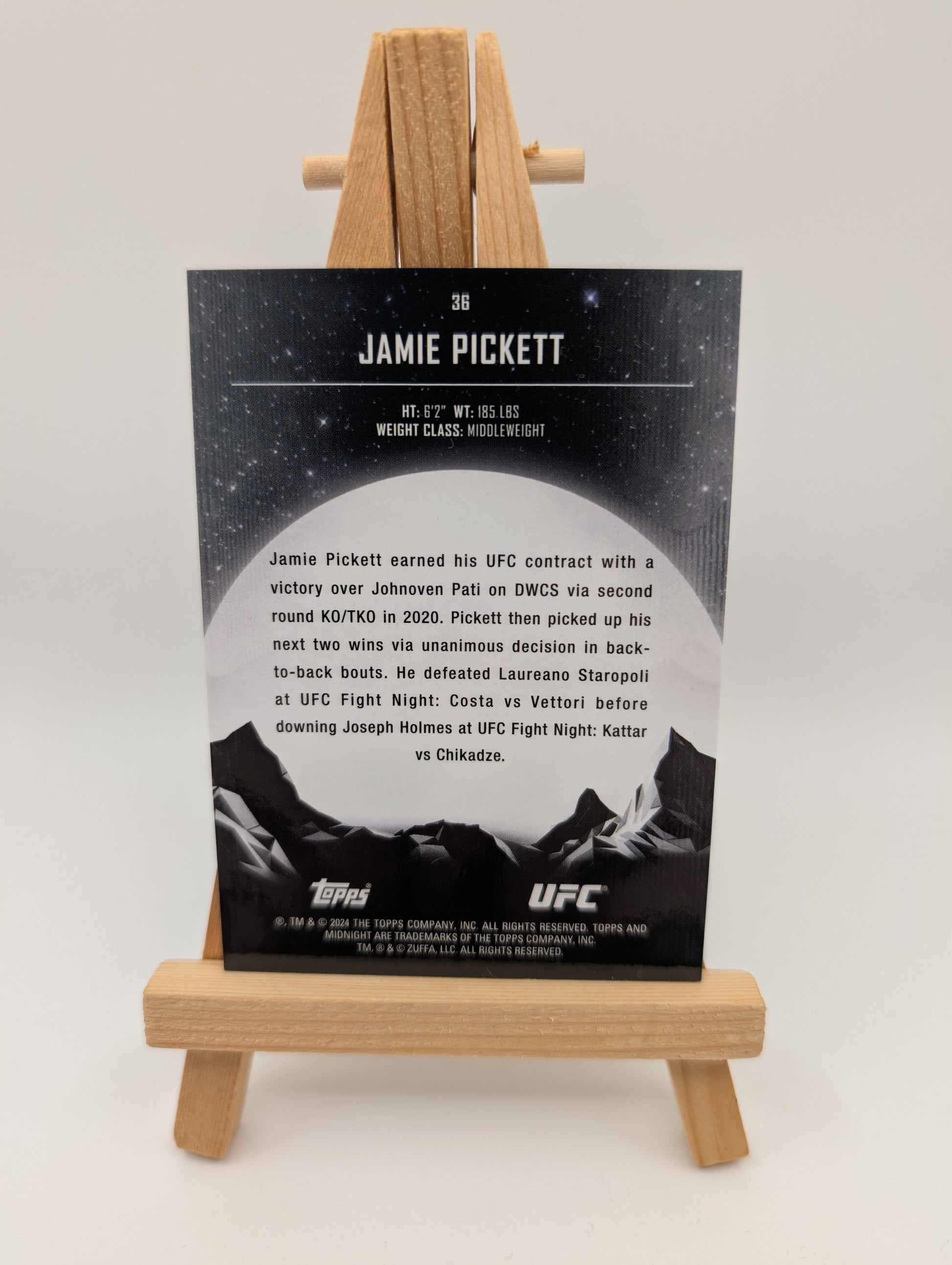 2024 Topps Midnight UFC Jamie Pickett RC Rookie /5 Gold Cracked Ice FRENLY BRICKS - Open 7 Days