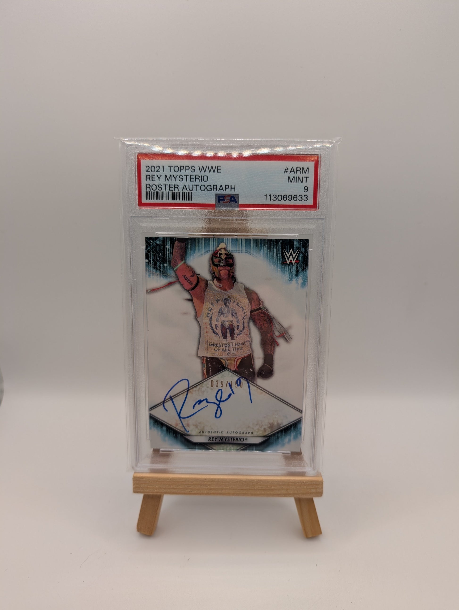 2021 Topps WWE Auto /150 Rey Mysterio #A-RM PSA 9 FRENLY BRICKS - Open 7 Days