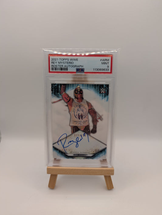 2021 Topps WWE Auto /150 Rey Mysterio #A-RM PSA 9 FRENLY BRICKS - Open 7 Days