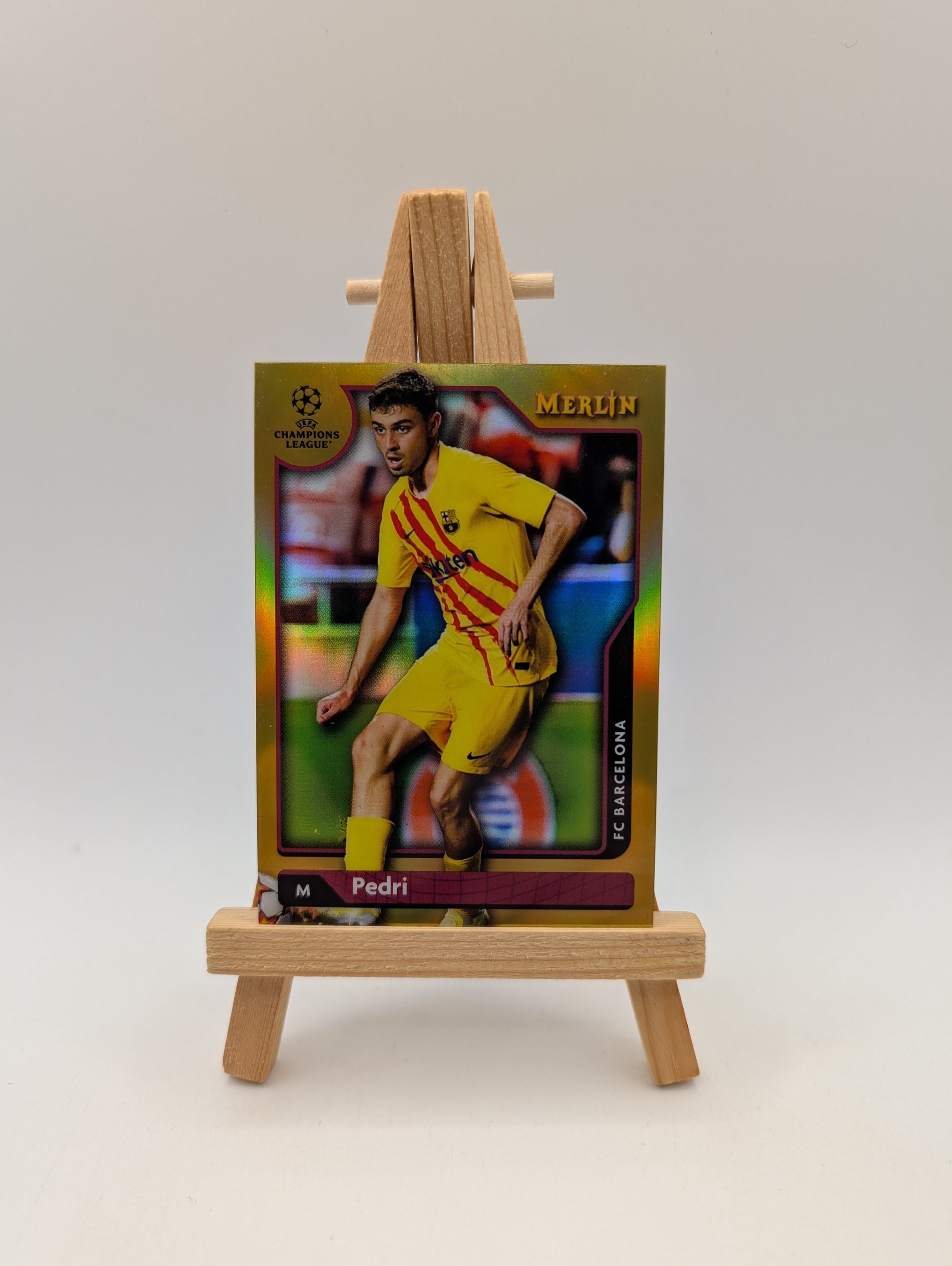 2021-22 Topps Merlin Collection Chrome UCL Gold Refractor /50 Pedri #75