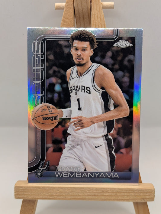 2025-26 Topps Chrome Victor Wembanyama #221 Silver Refractor Spurs FRENLY BRICKS - Open 7 Days