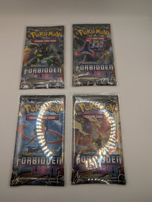 Pokemon Sun & Moon Forbidden Light Sealed Booster Pack - Art Set. 4 Packs FRENLY BRICKS - Open 7 Days