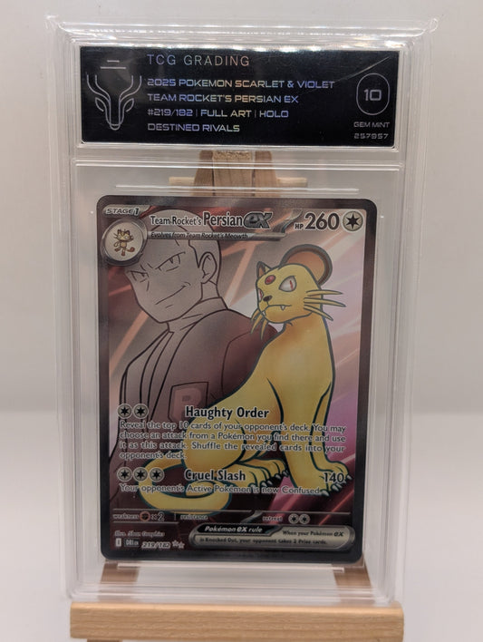 2025 Pokemon Destined Rivals DRI 219 Team Rocket's Persian ex Ultra Rare TCG 10 FRENLY BRICKS - Open 7 Days