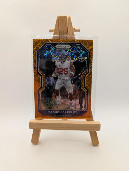 2023 Panini Prizm #225 Saquon Barkley Orange Lazer New York Giants FRENLY BRICKS - Open 7 Days