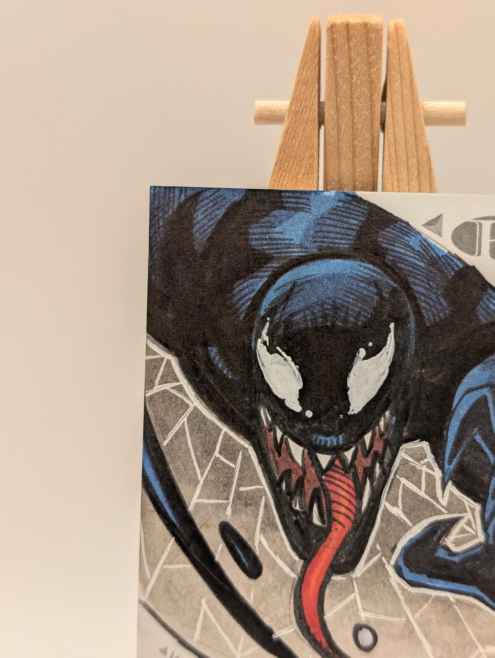 2019 Upper Deck Marvel Premier Sketch Cards Dual Panel Auto Signed 1/1 VENOM FRENLY BRICKS - Open 7 Days