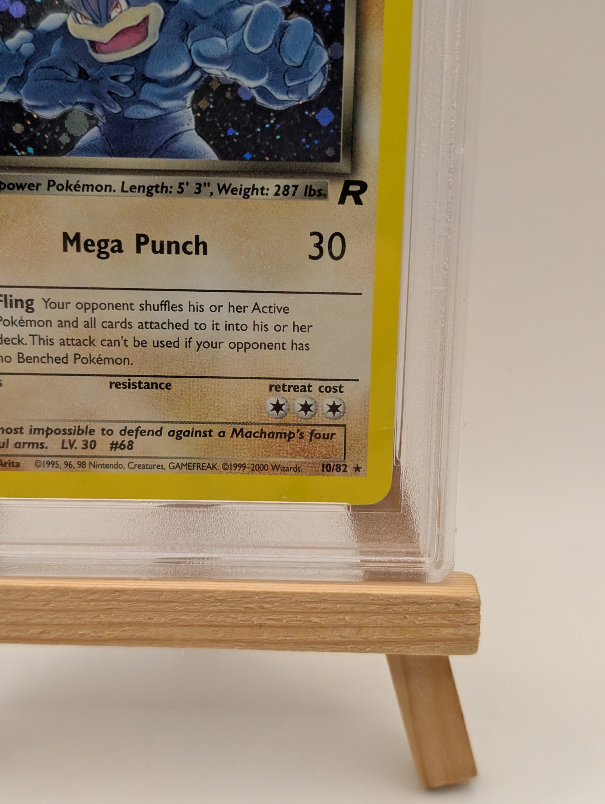 2000 POKEMON TEAM ROCKET Card DARK MACHAMP -HOLO 10/82  1ST EDITION  PSA 8
