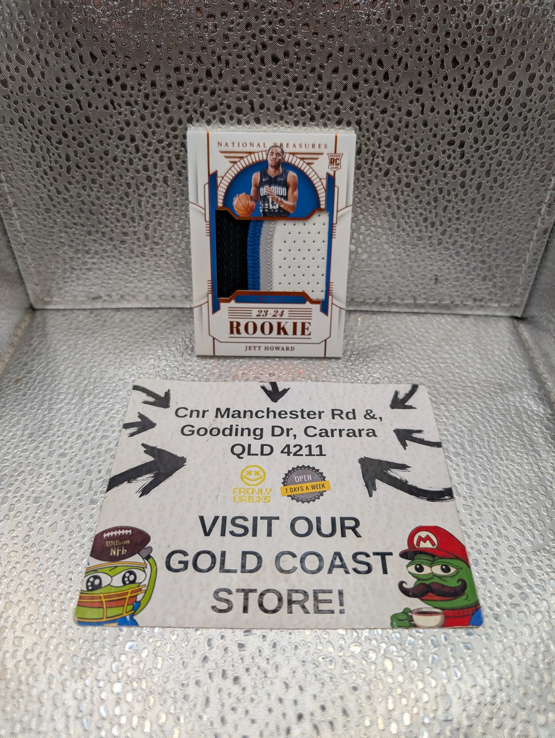 JETT HOWARD 2023-24 NATIONAL TREASURES #161 ROOKIE 4-COLOR PATCH ORANGE /75 RC FRENLY BRICKS - Open 7 Days