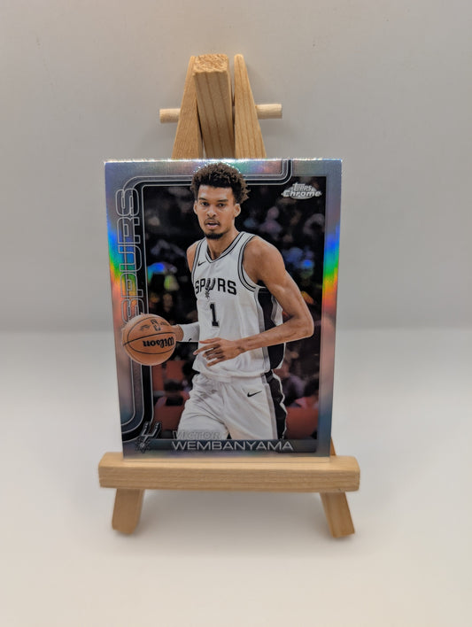 2025-26 Topps Chrome Victor Wembanyama #221 Silver Refractor Spurs FRENLY BRICKS - Open 7 Days