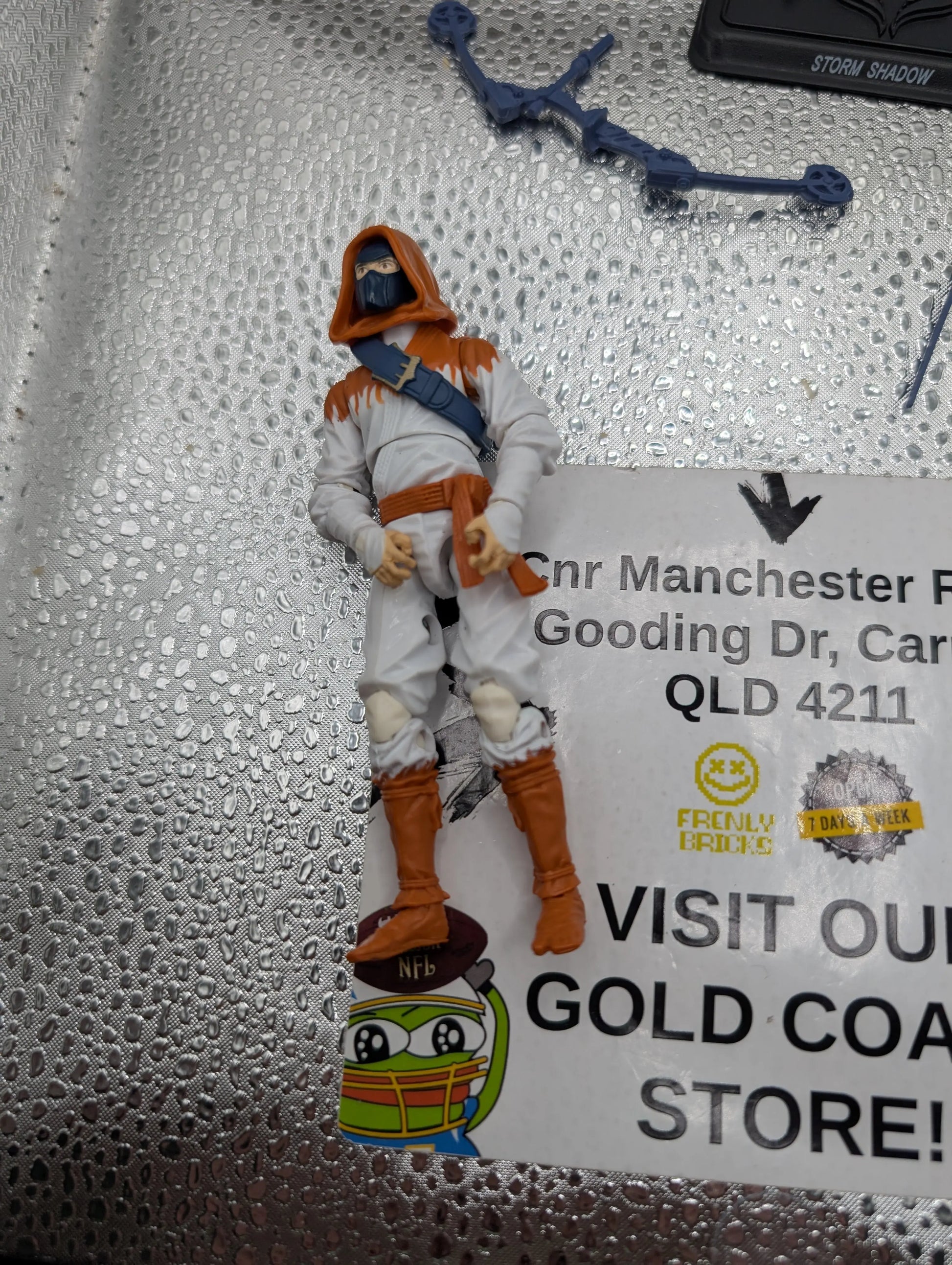 GI Joe Dollar General Storm Shadow orange white loose figure 2013 Ninja TGin Zu FRENLY BRICKS - Open 7 Days