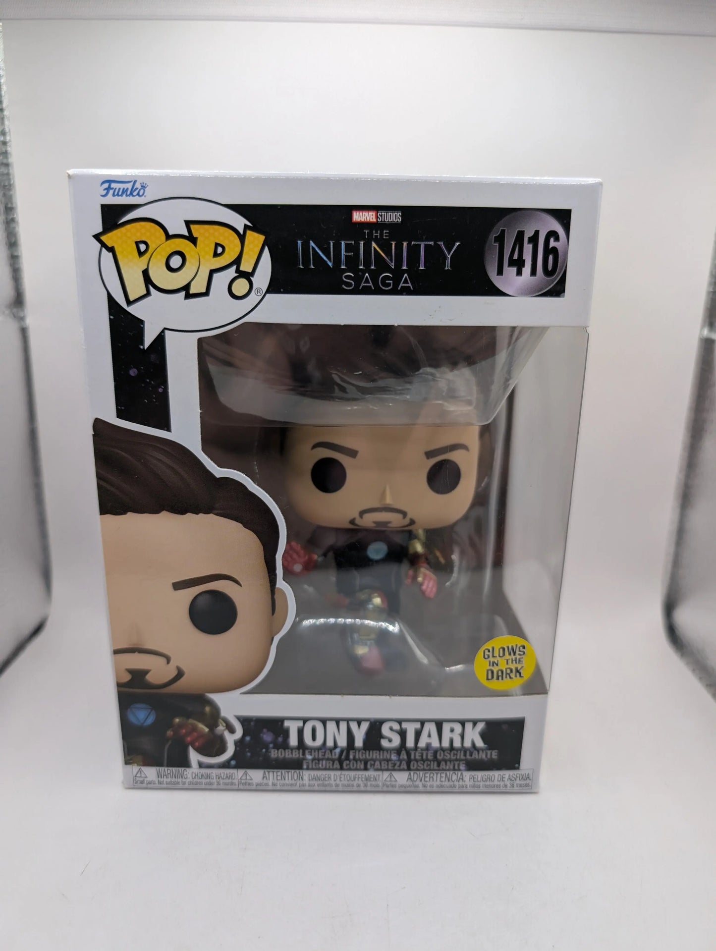Tony Stark (Glow) 1416 ~ Marvel: Avengers - The Infinity Saga ~ Funko Pop Vinyl FRENLY BRICKS - Open 7 Days