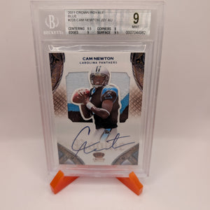 2011 Crown Royale Cam Newton Blue 3 Color Jersey Auto /50 BGS 9 FRENLY BRICKS - Open 7 Days