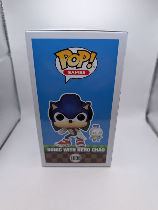 Sonic The Hedgehog #1036 Sonic With Hero Chad Pop Vinyl Flocked FRENLY BRICKS - Open 7 Days