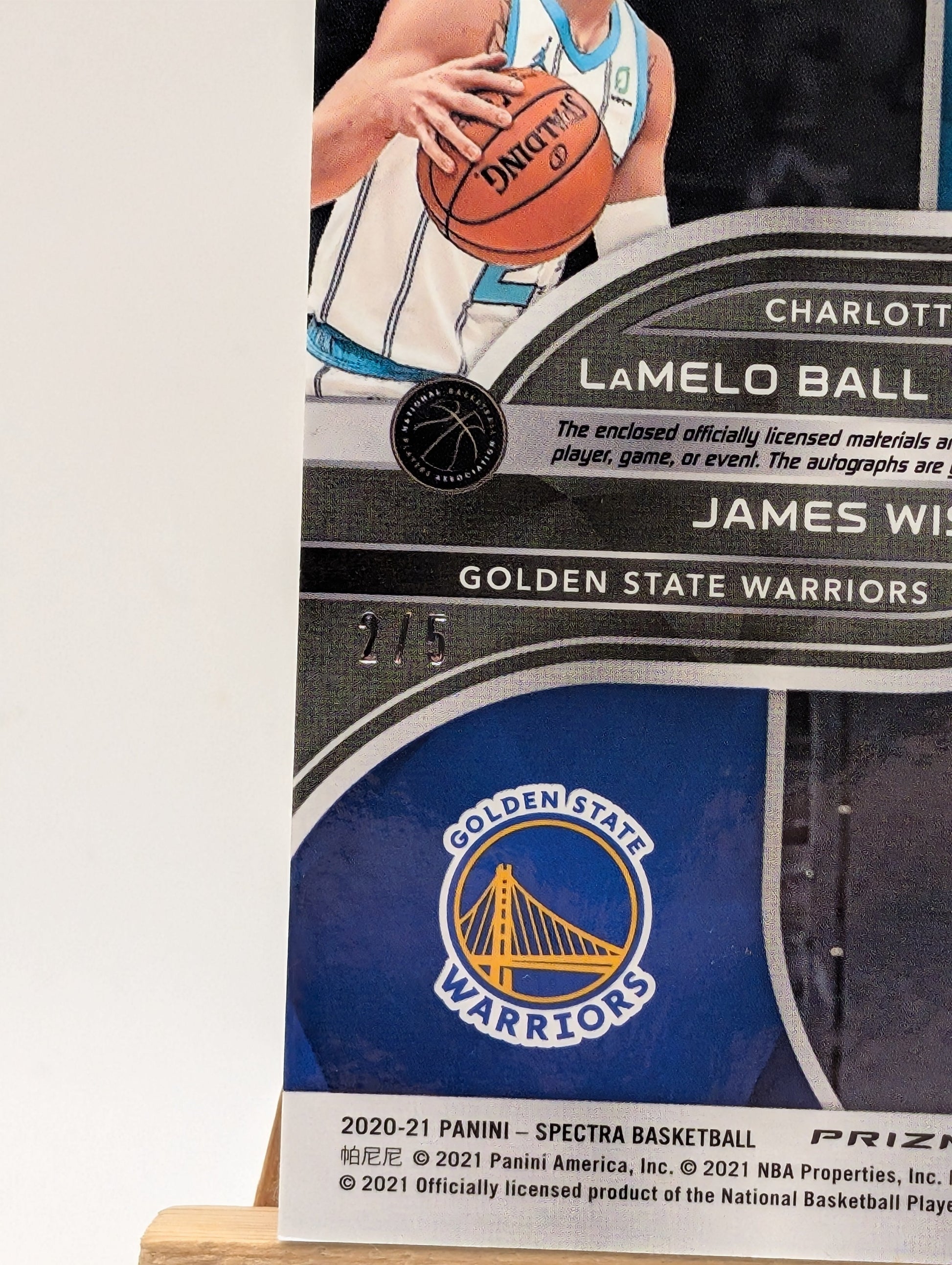 2020-21 Panini Spectra Rookie Dual Patch Auto LaMELO BALL JAMES WISEMAN /5 RC FRENLY BRICKS - Open 7 Days