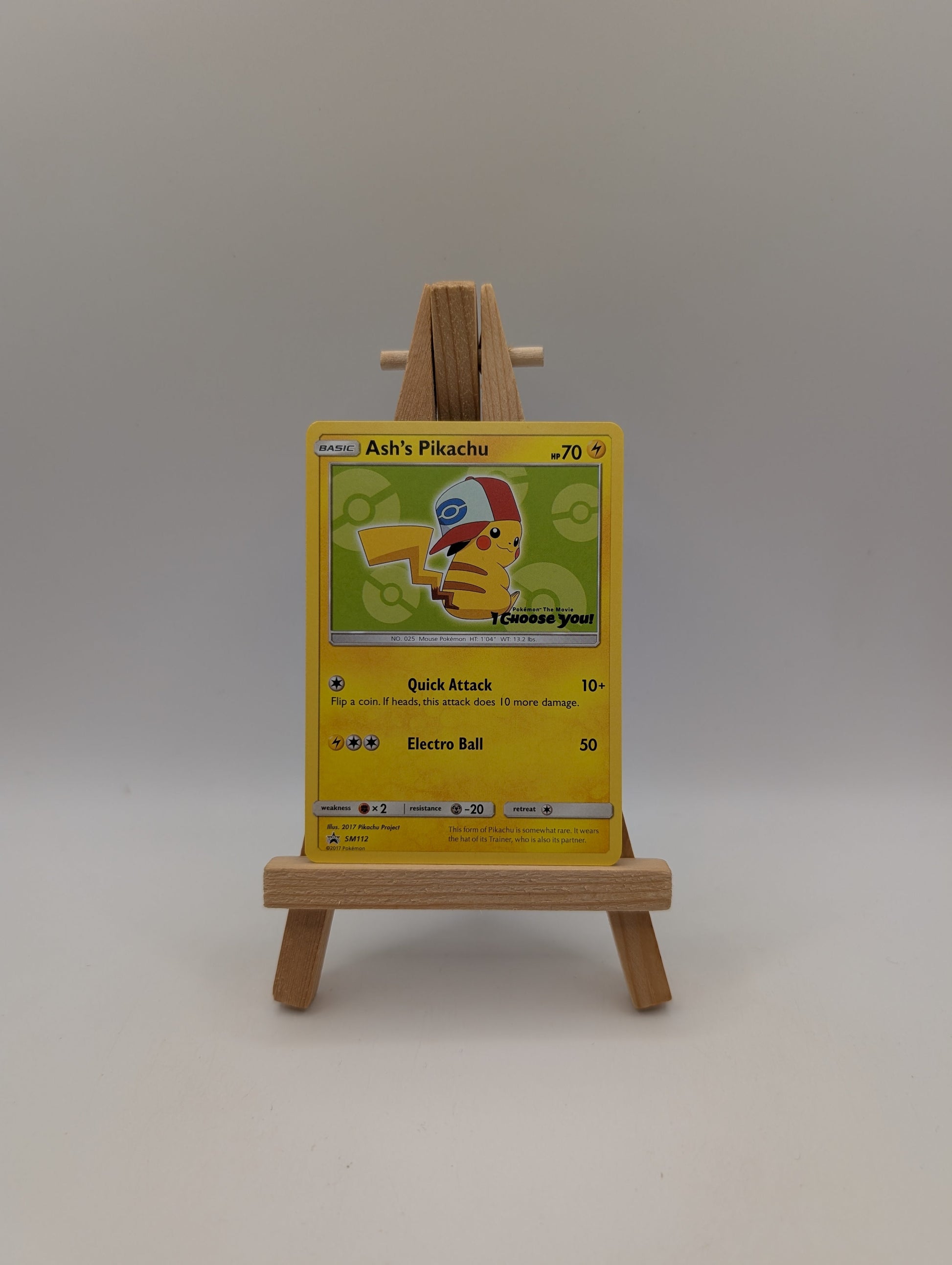 Pokemon Ash's Pikachu #SM112 Sun And Moon Black Star Promo Stamped Holo TCG LP FRENLY BRICKS - Open 7 Days