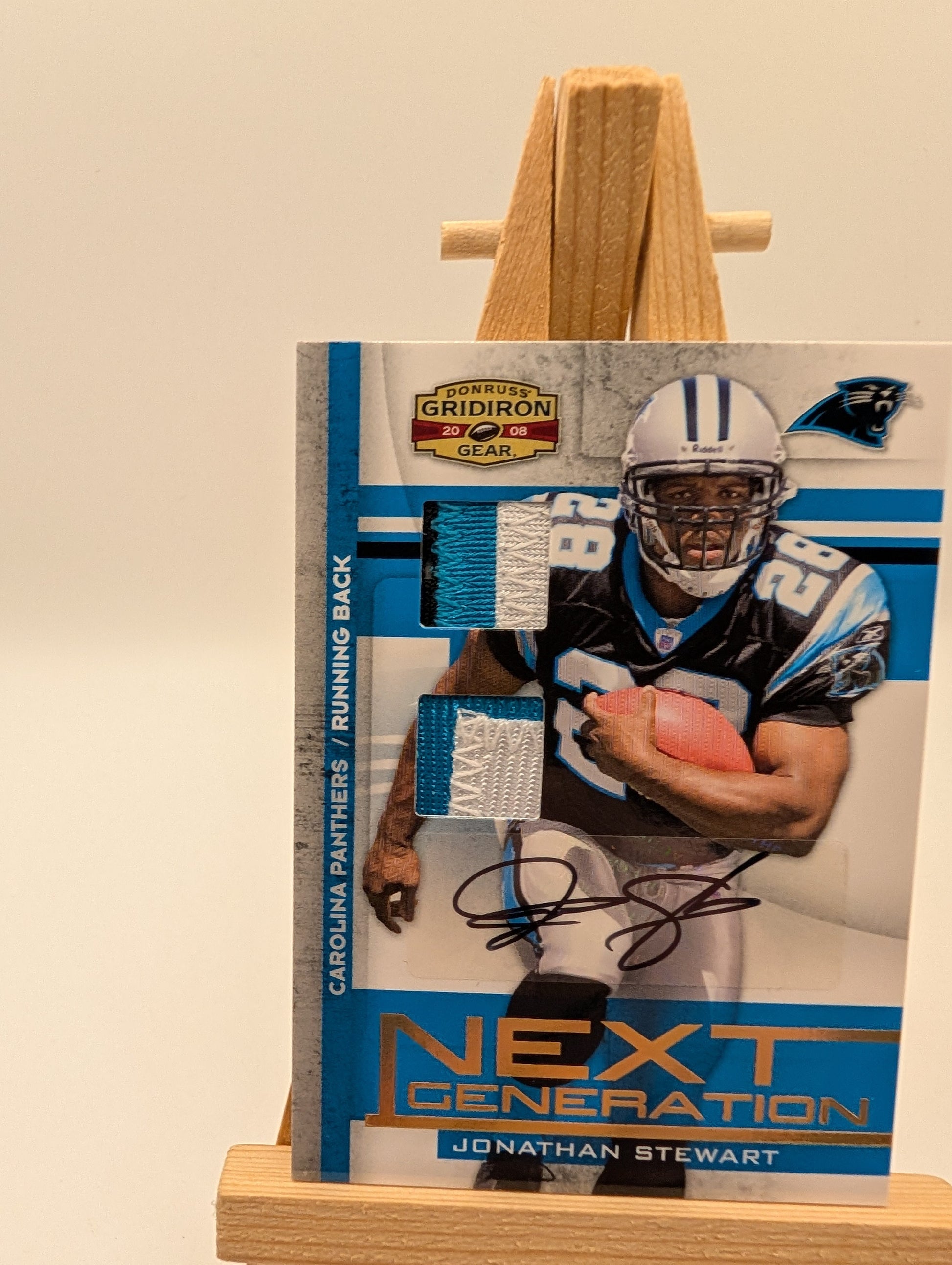 2008 Donruss Gridiron Gear Jonathan Stewart Next Generation AUTO RC #/15 FRENLY BRICKS - Open 7 Days