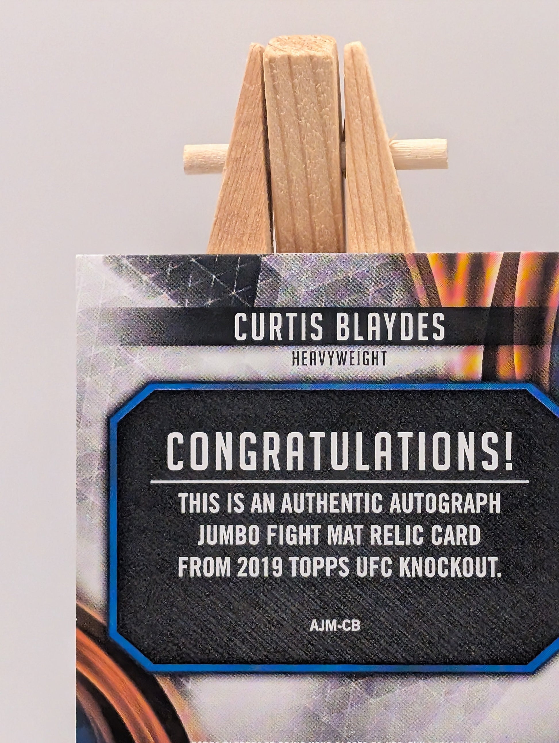 Curtis Blaydes 2019 Topps UFC Knockout AJM-CB 2 Color Jumbo Mat Relic Auto FRENLY BRICKS - Open 7 Days