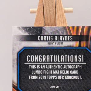 Curtis Blaydes 2019 Topps UFC Knockout AJM-CB 2 Color Jumbo Mat Relic Auto FRENLY BRICKS - Open 7 Days