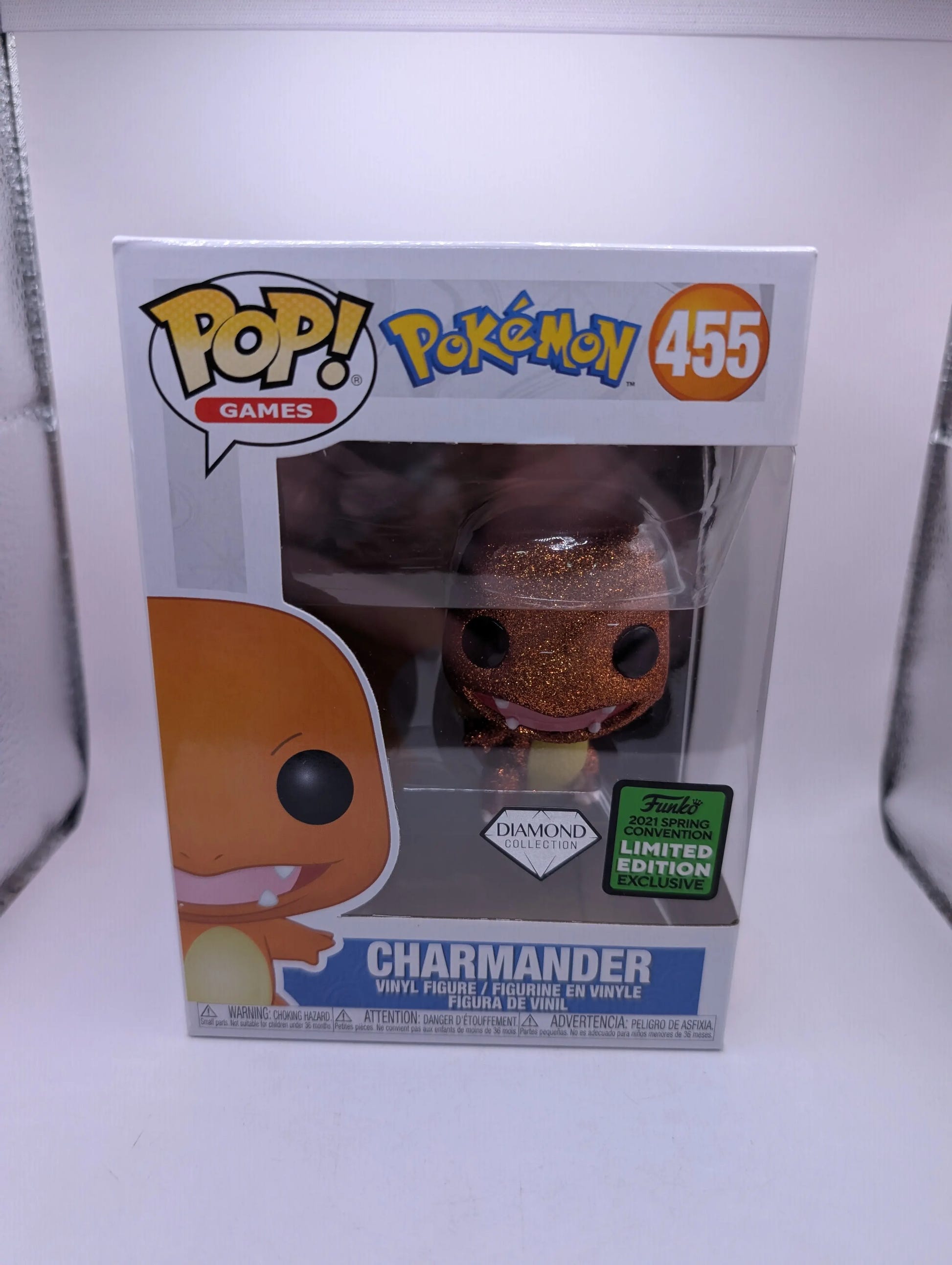 Pokémon CHARMANDER #455 DIAMOND 2021 CONVENTION EXCLUSIVE POP! VINYL Funko image 1