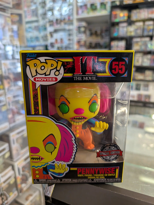 It (1990) - Pennywise Black Light US Exclusive Pop! Vinyl 55 FRENLY BRICKS - Open 7 Days