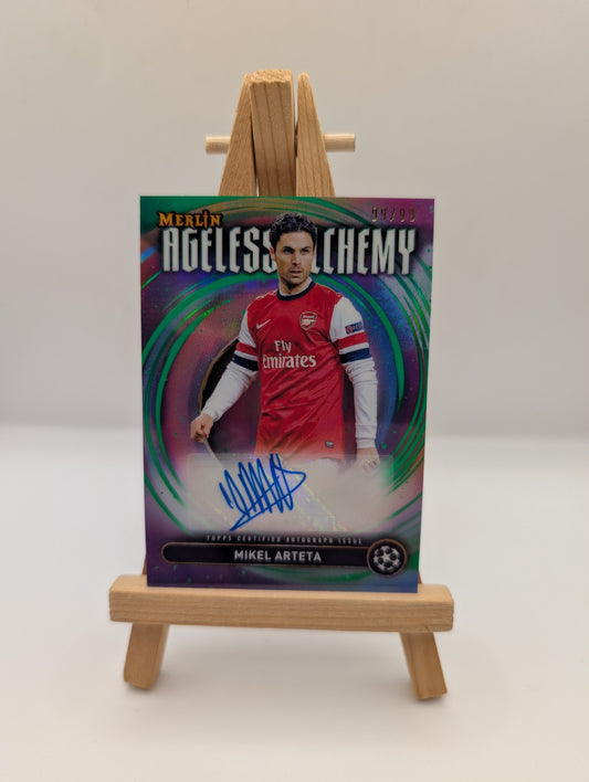2024-25 Merlin UEFA Club Ageless Alchemy Green Refractor Mikel Arteta AUTO /99 FRENLY BRICKS - Open 7 Days