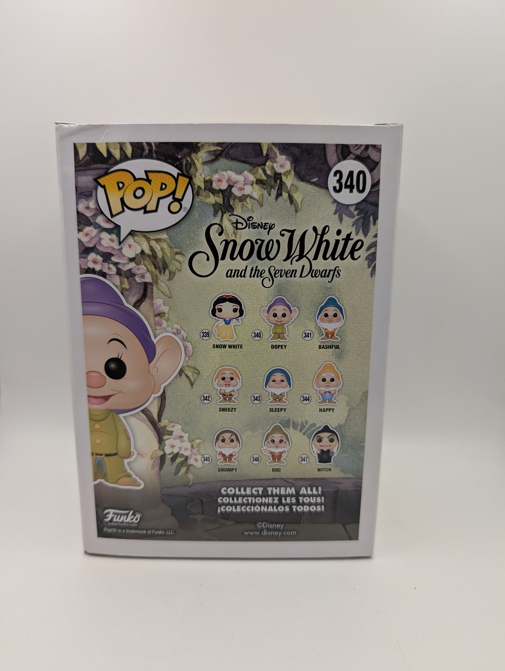 Funko Pop Vinyl Disney Snow White & The Seven  Dwarfs Dopey #340 Chase