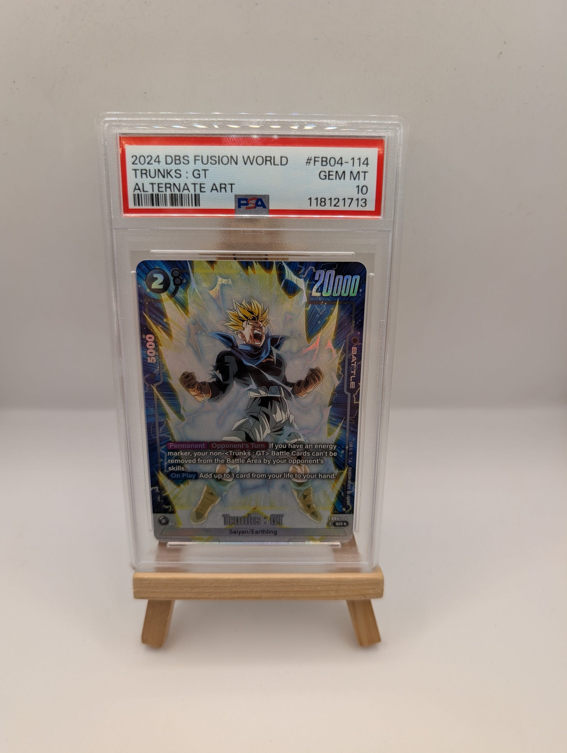 Dragon Ball Super Trunks: GT Fusion World FB04-114 Alternate Art SR Foil PSA 10 #FB04-11 FRENLY BRICKS - Open 7 Days image 2