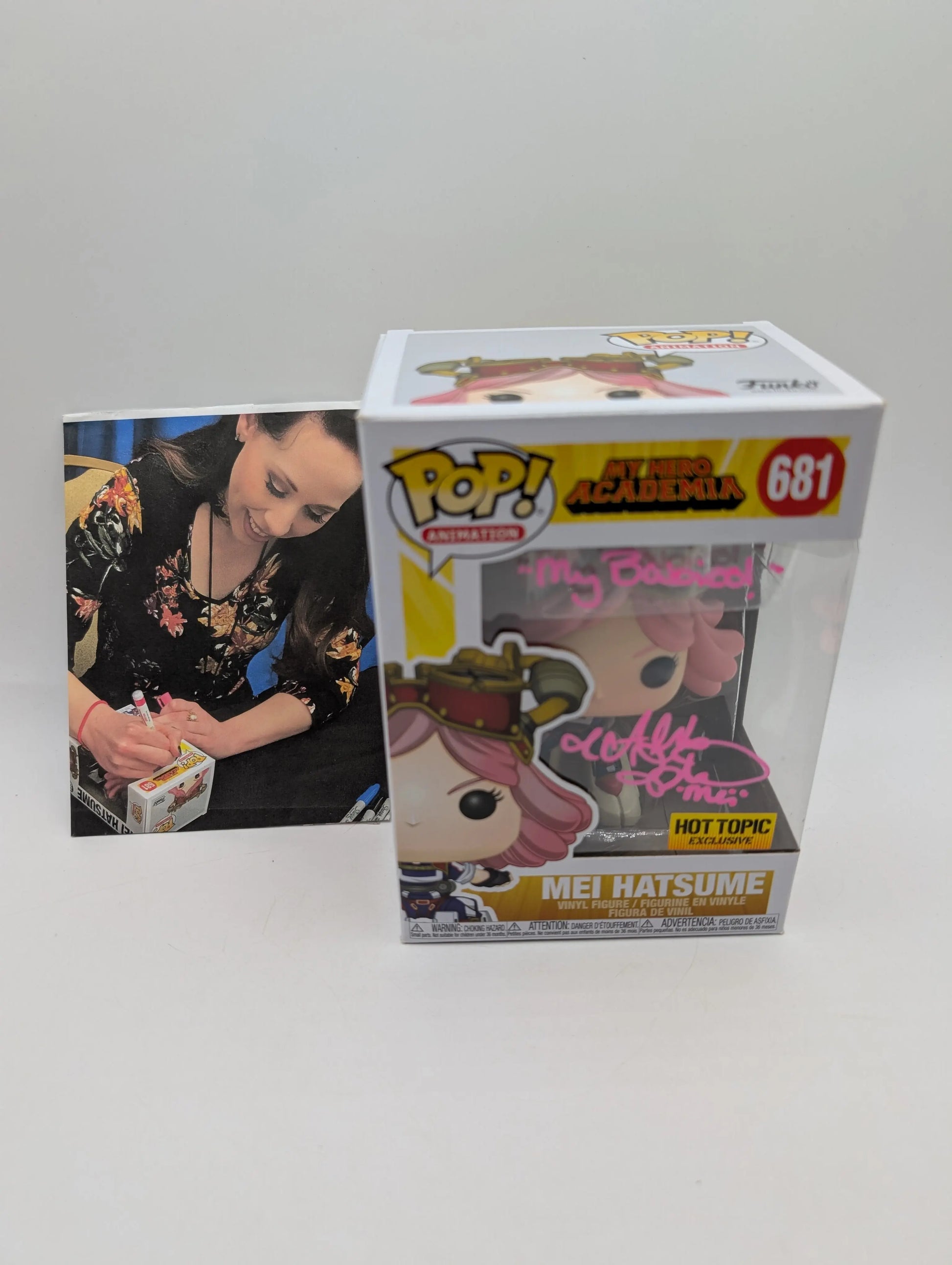 Funko Pop! Animation Signed My Hero Academia MEI HATSUME 681 Signed FRENLY BRICKS - Open 7 Days