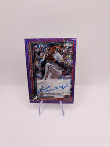2025 Topps Chrome Baseball Hurston Waldrep Purple Speckle /299 Auto RC Braves