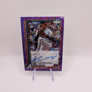 2025 Topps Chrome Baseball Hurston Waldrep Purple Speckle /299 Auto RC Braves FRENLY BRICKS - Open 7 Days