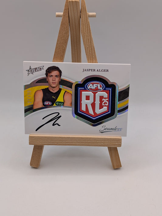 2025 Select Seamless Rookie Patch Signature JASPER ALGER /70 Richmond Tigers FRENLY BRICKS - Open 7 Days