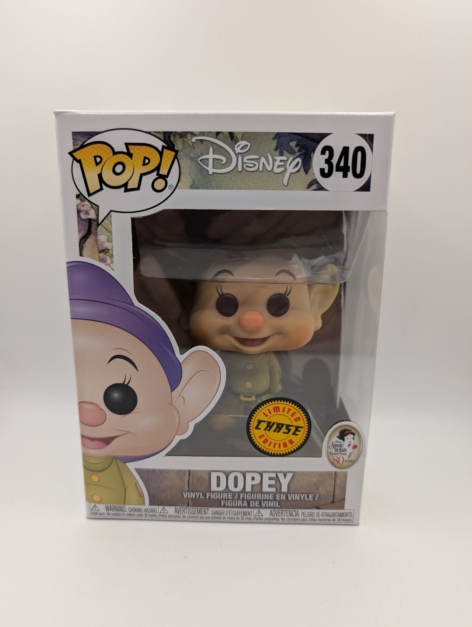 Funko Pop Vinyl Disney Snow White & The Seven  Dwarfs Dopey #340 Chase