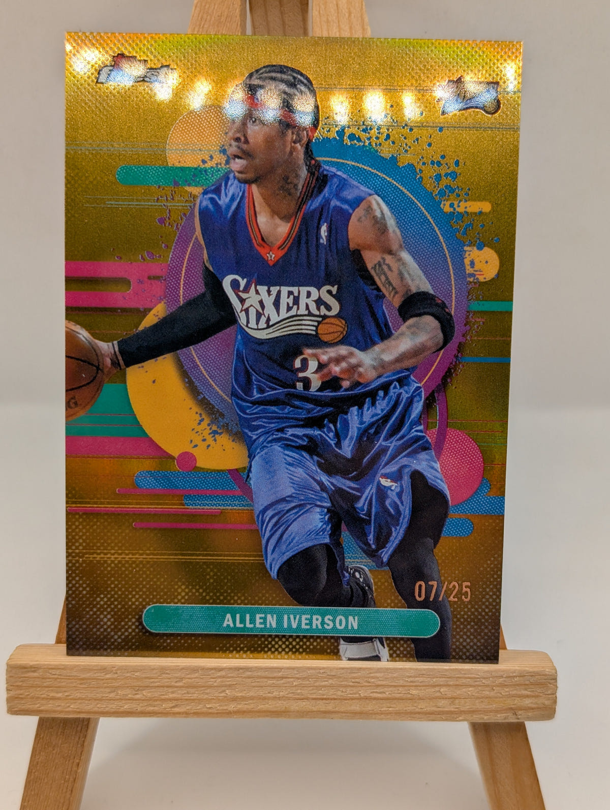 2025-26 Topps Finest Allen Iverson #191 Uncommon Gold Refractor /25 FRENLY BRICKS - Open 7 Days image 3