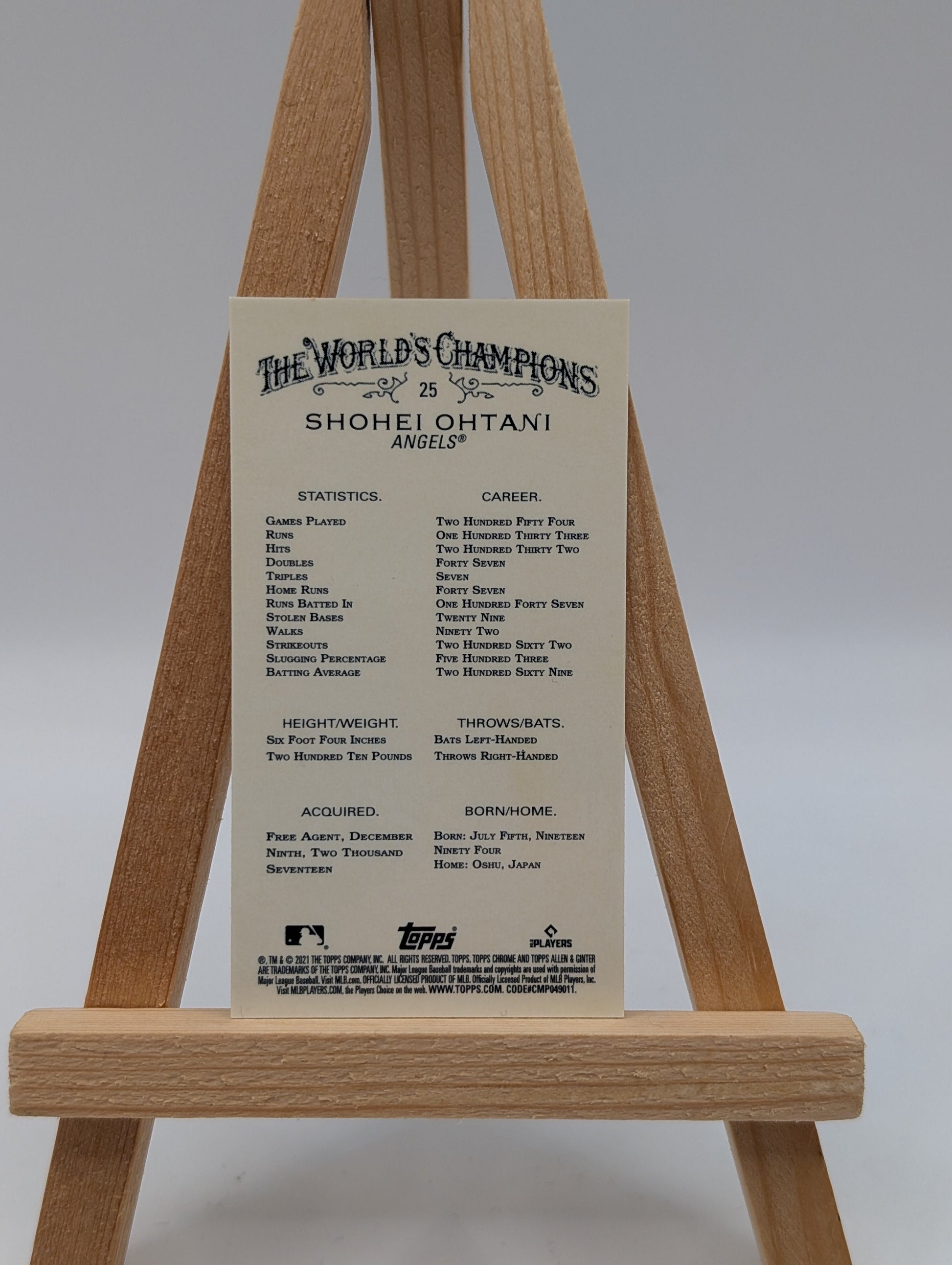 2021 Topps Allen & Ginter Baseball Silver Foil #25 Shohei Ohtani Angels FRENLY BRICKS - Open 7 Days